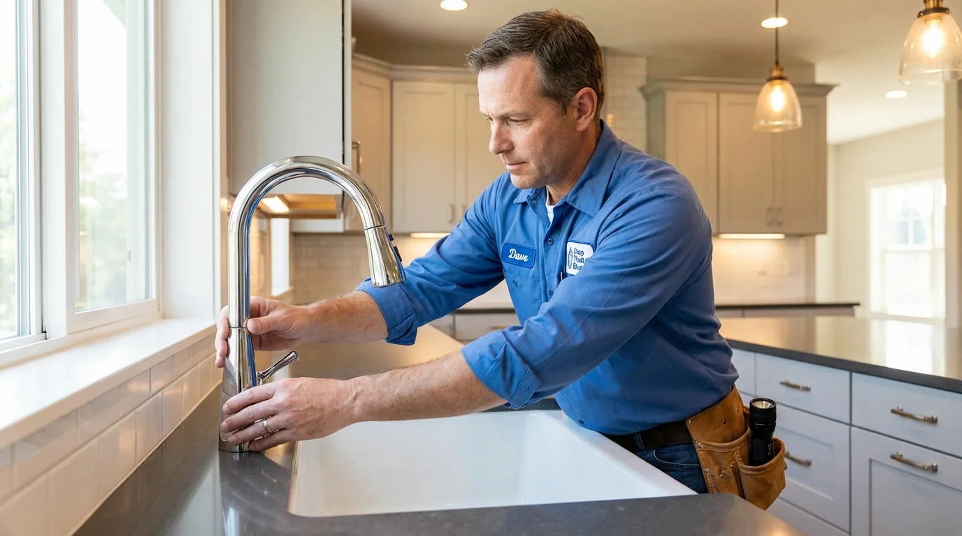 Kitchen faucet installation by Johns Plumbing LLC in Frewsburg